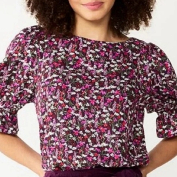 L Draper James RSVP Floral Top - Picture 1 of 6